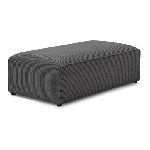 Taburet modular gri închis cu tapițerie din catifea reiată Megeve – Bobochic Paris