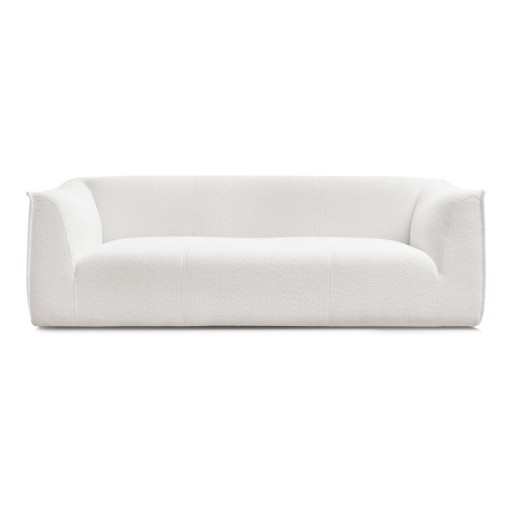Canapea albă cu tapițerie din țesătură bouclé 242 cm Giorgia – Bobochic Paris