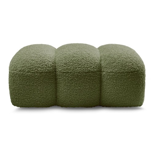 Taburet verde cu tapițerie din țesătură bouclé Hippolyte – Bobochic Paris