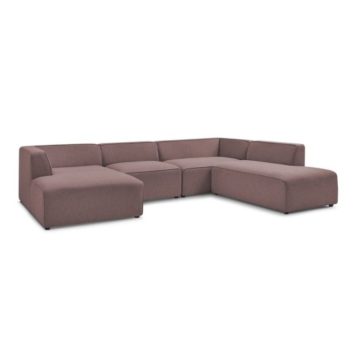 Colțar modular roz (cu colț pe partea dreaptă/în formă de "U") Megeve – Bobochic Paris
