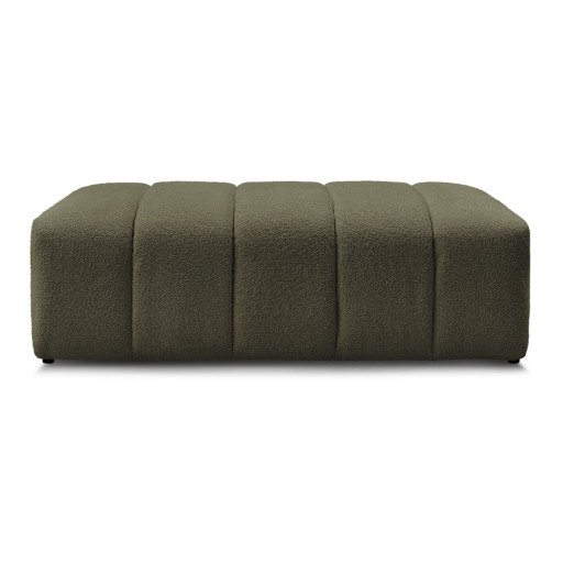 Taburet verde cu tapițerie din țesătură bouclé Annecy – Bobochic Paris