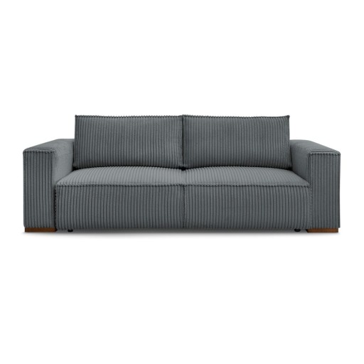 Canapea gri închis extensibilă/cu spațiu de depozitare cu tapițerie din catifea reiată 244 cm Chelsea – Bobochic Paris