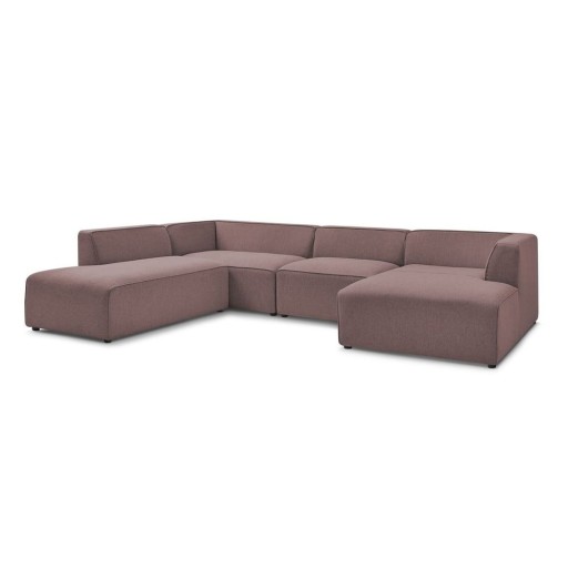 Colțar modular roz (cu colț pe partea stângă/în formă de "U") Megeve – Bobochic Paris