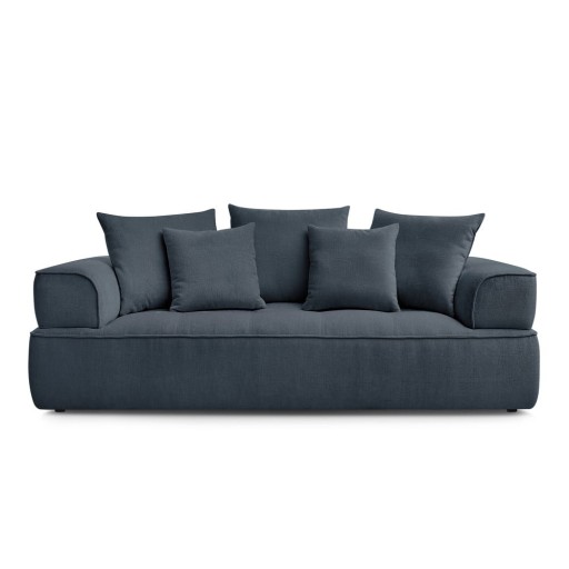 Canapea albastru-închis cu tapițerie din chenille 237 cm Whesley – Bobochic Paris
