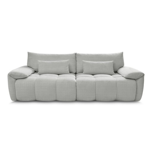 Canapea gri deschis cu tapițerie din chenille 264 cm Ivane – Bobochic Paris