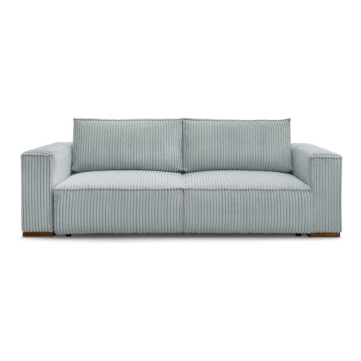 Canapea gri deschis extensibilă/cu spațiu de depozitare cu tapițerie din catifea reiată 244 cm Chelsea – Bobochic Paris