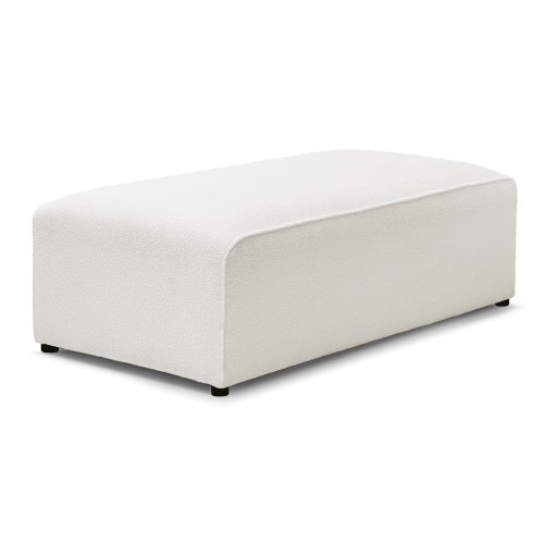 Taburet modular alb cu tapițerie din țesătură bouclé Megeve – Bobochic Paris