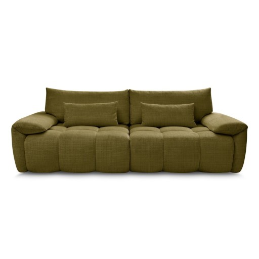 Canapea verde cu tapițerie din chenille 264 cm Ivane – Bobochic Paris