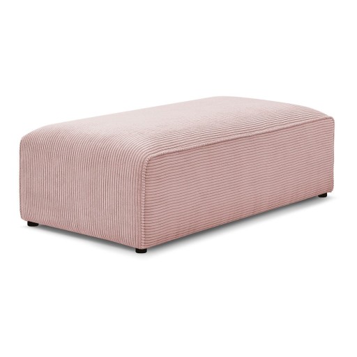 Taburet modular roz cu tapițerie din catifea reiată Megeve – Bobochic Paris