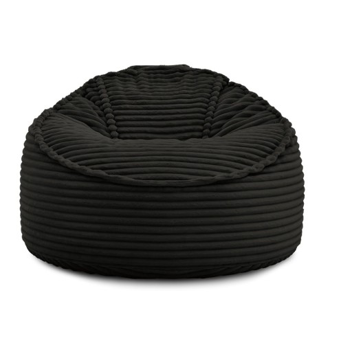 Fotoliu bean bag negru cu tapițerie din catifea reiată Socrate – Bobochic Paris