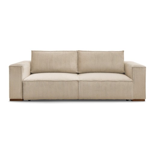 Canapea maro deschis extensibilă/cu spațiu de depozitare cu tapițerie din catifea reiată 244 cm Chelsea – Bobochic Paris