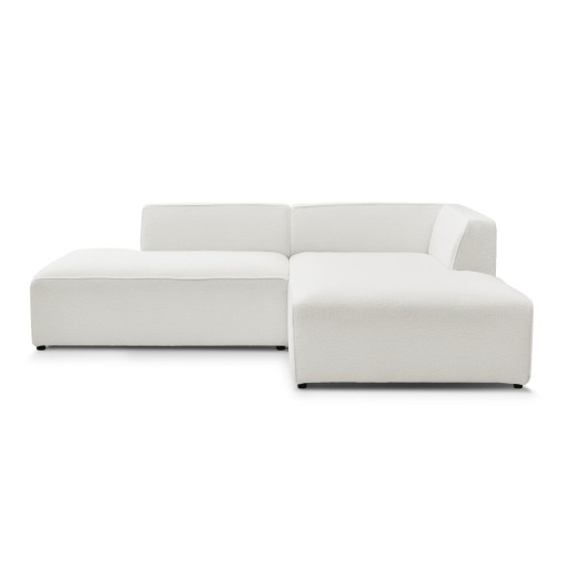 Colțar modular alb cu tapițerie din țesătură bouclé (cu colț pe partea dreaptă/în formă de ”L”) Megeve – Bobochic Paris