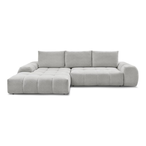 Colțar gri deschis extensibil/cu spațiu de depozitare cu tapițerie din chenille (cu colț pe partea stângă/cu șezlong) Everest – Bobochic Paris