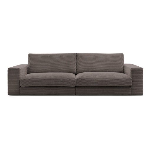 Canapea taupe cu tapițerie din catifea reiată 274 cm Leonard – Bobochic Paris