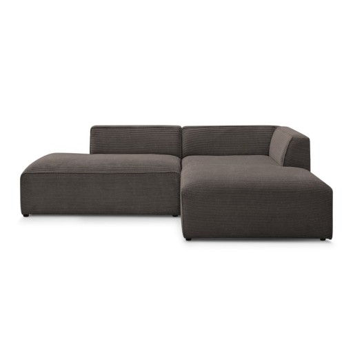 Colțar modular maro cu tapițerie din catifea reiată (cu colț pe partea dreaptă/în formă de ”L”) Megeve – Bobochic Paris