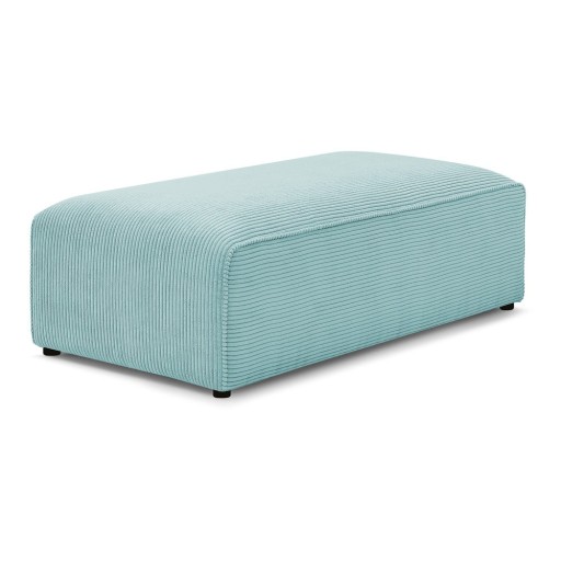 Taburet modular albastru deschis cu tapițerie din catifea reiată Megeve – Bobochic Paris