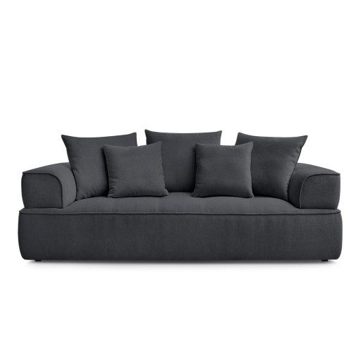 Canapea gri închis cu tapițerie din chenille 237 cm Whesley – Bobochic Paris