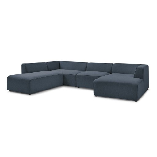 Colțar modular albastru închis (cu colț pe partea stângă/în formă de "U") Megeve – Bobochic Paris