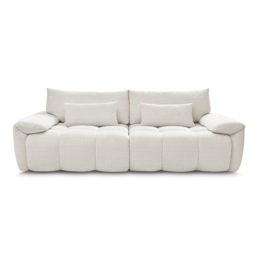 Canapea albă cu tapițerie din chenille 264 cm Ivane – Bobochic Paris