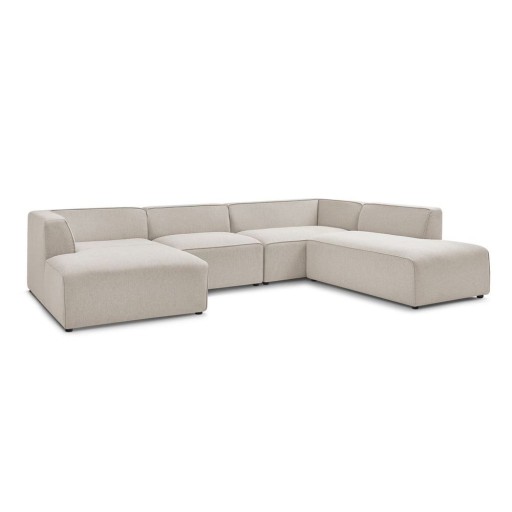 Colțar modular bej (cu colț pe partea dreaptă/în formă de "U") Megeve – Bobochic Paris
