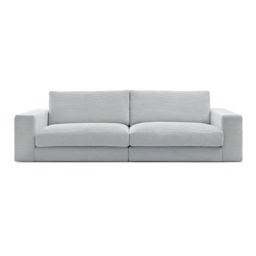 Canapea gri deschis cu tapițerie din catifea reiată 274 cm Leonard – Bobochic Paris
