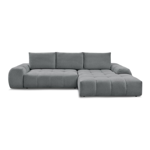 Colțar gri închis extensibil/cu spațiu de depozitare cu tapițerie din chenille (cu colț pe partea dreaptă/cu șezlong) Everest – Bobochic Paris