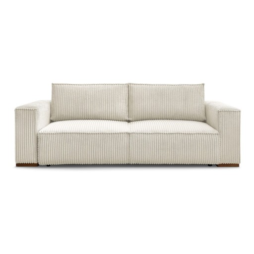 Canapea bej extensibilă/cu spațiu de depozitare cu tapițerie din catifea reiată 244 cm Chelsea – Bobochic Paris