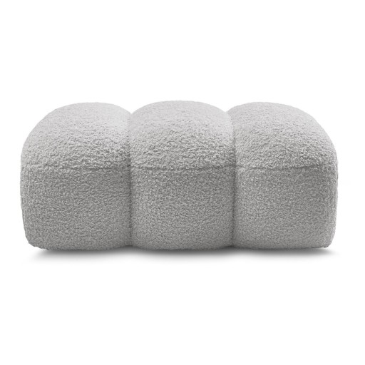 Taburet gri deschis cu tapițerie din țesătură bouclé Hippolyte – Bobochic Paris