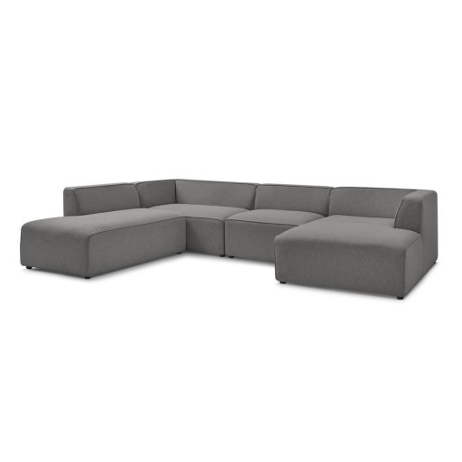 Colțar modular gri închis (cu colț pe partea stângă/în formă de "U") Megeve – Bobochic Paris