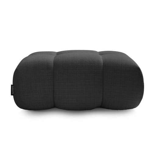 Taburet negru cu tapițerie din chenille Ivane – Bobochic Paris