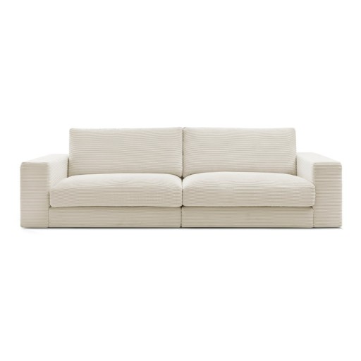 Canapea bej cu tapițerie din catifea reiată 274 cm Leonard – Bobochic Paris