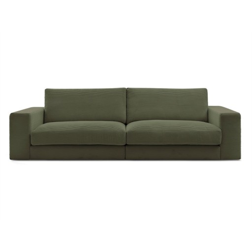 Canapea verde cu tapițerie din catifea reiată 274 cm Leonard – Bobochic Paris