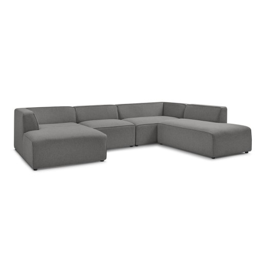 Colțar modular gri închis (cu colț pe partea dreaptă/în formă de "U") Megeve – Bobochic Paris