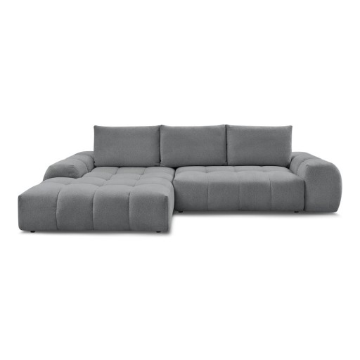 Colțar gri închis extensibil/cu spațiu de depozitare cu tapițerie din chenille (cu colț pe partea stângă/cu șezlong) Everest – Bobochic Paris