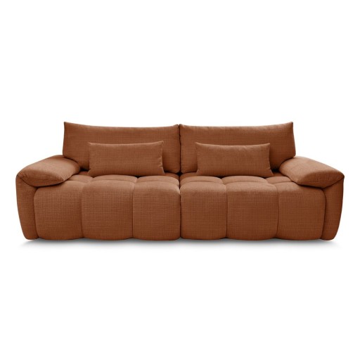 Canapea cărămizie cu tapițerie din chenille 264 cm Ivane – Bobochic Paris