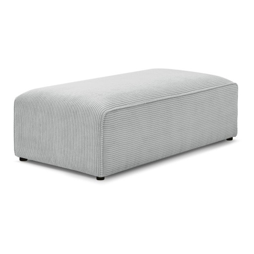 Taburet modular gri deschis cu tapițerie din catifea reiată Megeve – Bobochic Paris