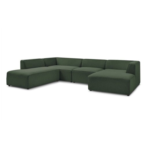 Colțar modular verde (cu colț pe partea stângă/în formă de "U") Megeve – Bobochic Paris