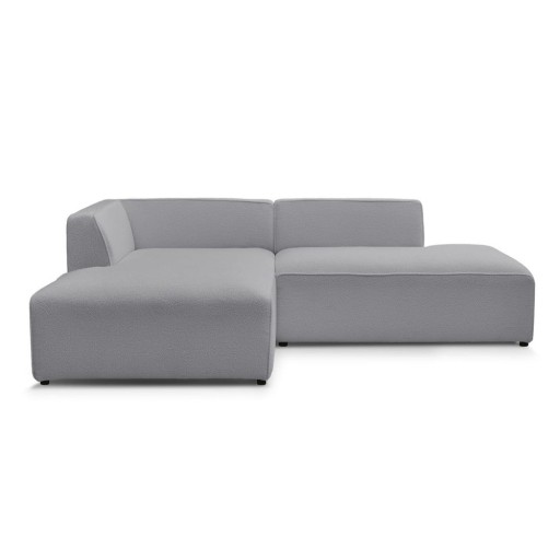 Colțar modular gri deschis cu tapițerie din țesătură bouclé (cu colț pe partea stângă/în formă de ”L”) Megeve – Bobochic Paris