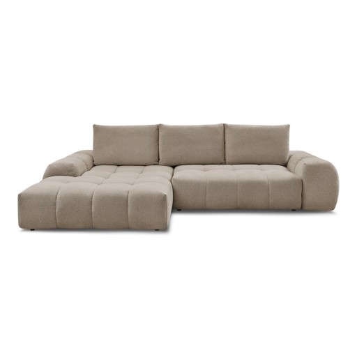 Colțar taupe extensibil/cu spațiu de depozitare cu tapițerie din chenille (cu colț pe partea stângă/cu șezlong) Everest – Bobochic Paris