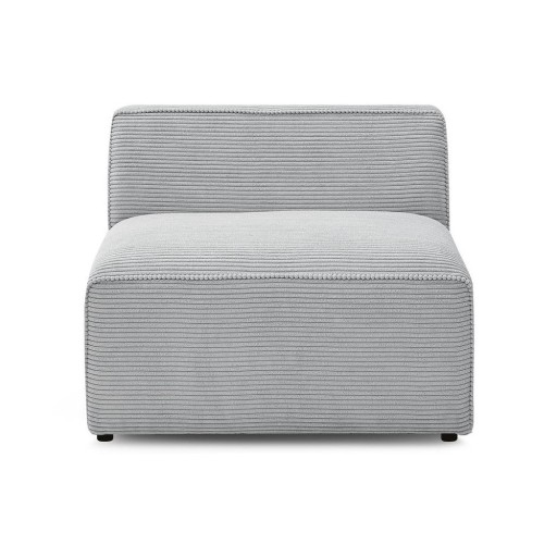 Modul pentru canapea modulară gri deschis cu tapițerie din catifea reiată (de mijloc) Megeve – Bobochic Paris