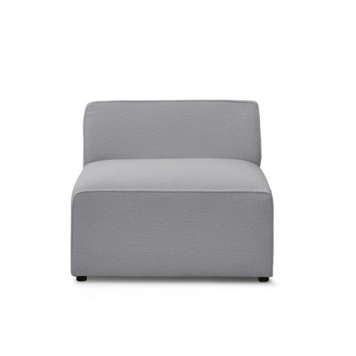 Modul pentru canapea modulară gri deschis cu tapițerie din țesătură bouclé (de mijloc) Megeve – Bobochic Paris