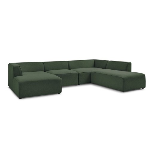 Colțar modular verde (cu colț pe partea dreaptă/în formă de "U") Megeve – Bobochic Paris