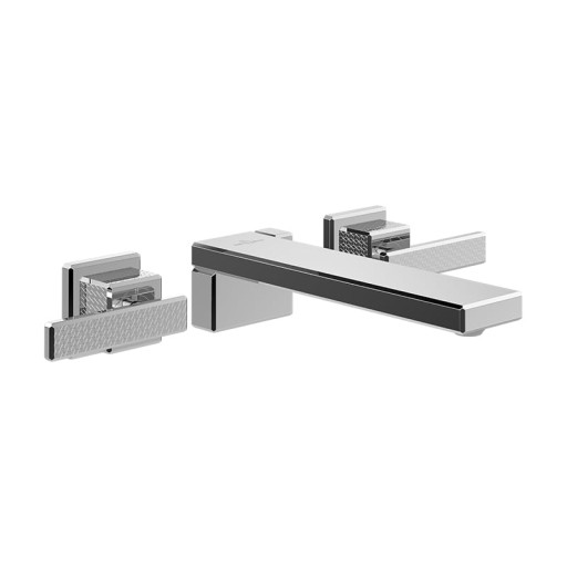 Baterie lavoar Villeroy & Boch Mettlach de perete din 3 elemente  fara ventil  crom