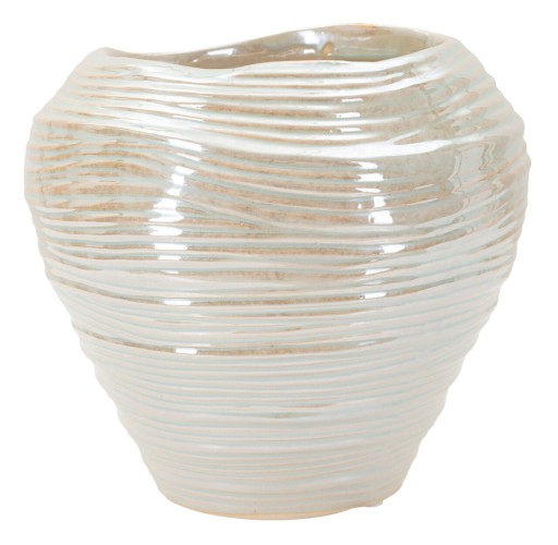 Vaza decorativa Round, Mauro Ferretti, 22x20 cm, ceramica, perla