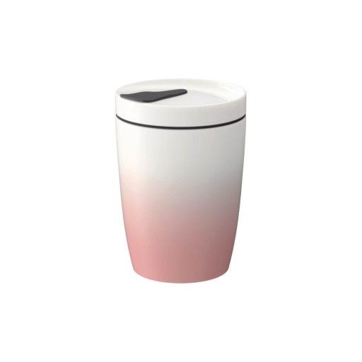 Cană de voiaj din porțelan Villeroy & Boch Like To Go, 290 ml, roz - alb