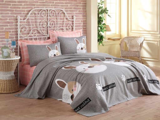 Set cuvertura pique dubla, Tavşancık, Eponj Home, Bumbac