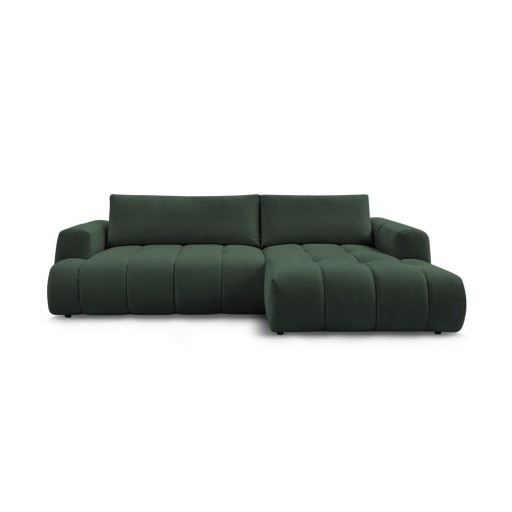 Colțar verde extensibil/cu spațiu de depozitare (cu colț pe partea dreaptă/cu șezlong) Fuji – Bobochic Paris