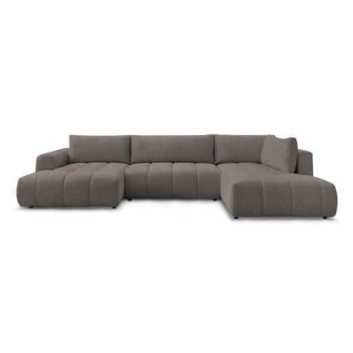 Colțar taupe extensibil/cu spațiu de depozitare (cu colț pe partea dreaptă/în formă de "U") Fuji – Bobochic Paris