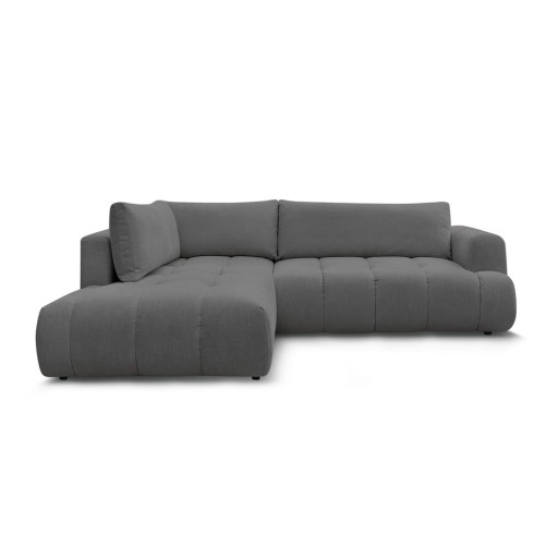 Colțar gri închis extensibil/cu spațiu de depozitare (cu colț pe partea stângă/în formă de ”L”) Fuji – Bobochic Paris