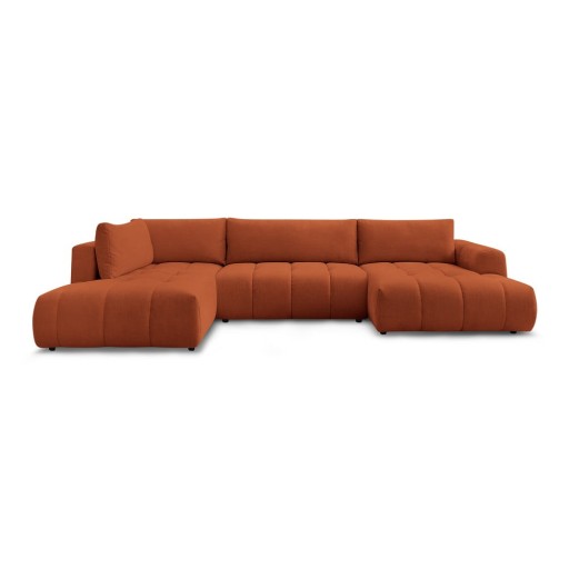Colțar cărămiziu extensibil/cu spațiu de depozitare (cu colț pe partea stângă/în formă de "U") Fuji – Bobochic Paris